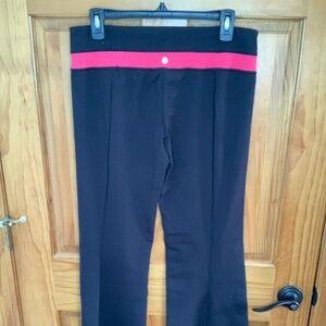 Lululemon Flared Pant with Pink Waist Stripe, Regular Rise, Original Fabric/Feel